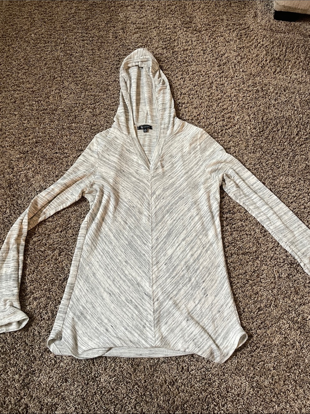Light Heather Gray Hooded Long-Sleeve Tee